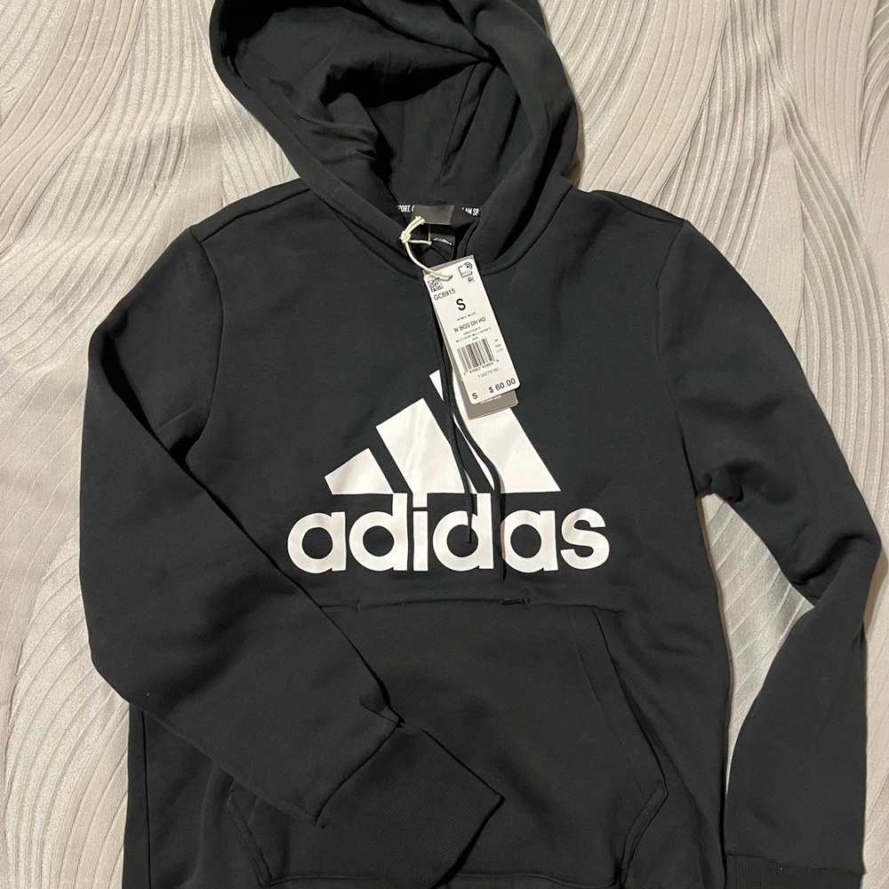 Adidas Black Hoodie with White Logo